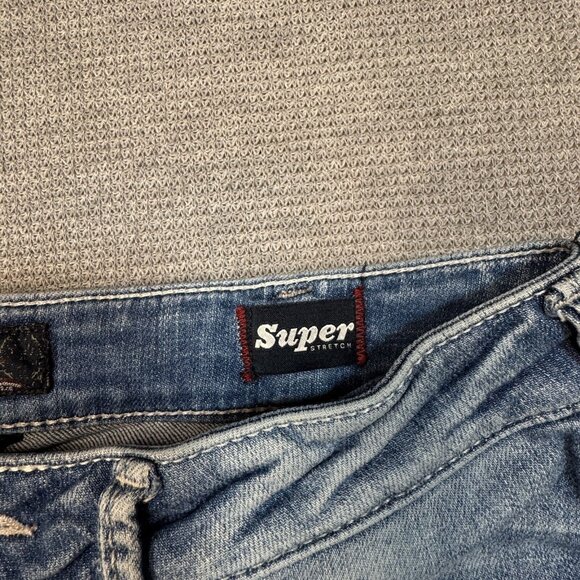 Silver Suki Jeans Womens Blue Denim Super Stretch High Capri Size W30/L22.5 - Picture 7 of 14